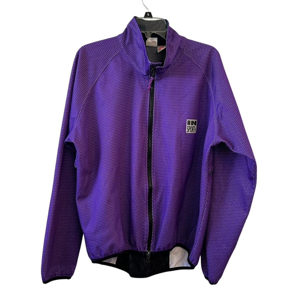 Men's Purple Full Zip Road Bike Windbreaker Jacket Large